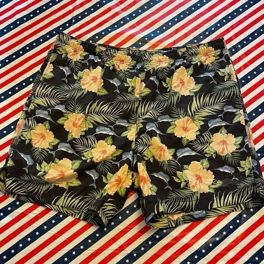 Tommy Bahama Marlin Floral Tropical Swim Trunks
